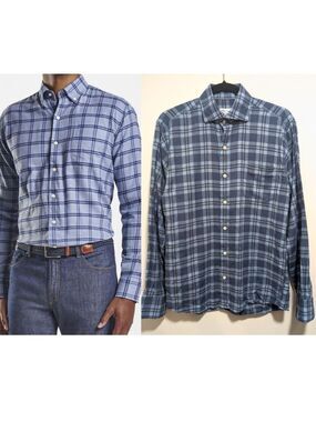 Peter Millar | Gus Flannel Sport Shirt In Storm Blue